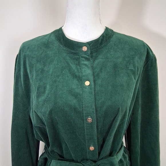 Draper James RSVP Dark Green Corduroy Button Shirt Dress Size XXL NWT - Picture 9 of 13